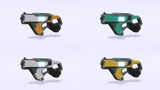 3D Sci-Fi gun prop from LAYERLAB Shop, detailed futuristic weapon with metallic finish and intricate design.