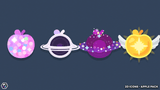 2D fruit icons close-up – apple item icons for puzzle and farming games