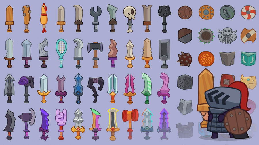 2D  Casual Weapon & Armor Pack