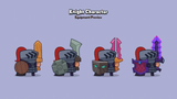 Layer Store 2D casual weapon and shield icons for characters, featuring armor and combat gear in a detailed digital illustration.