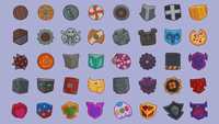 2D icons of casual weapon and shield characters from Layer Store's Casual Weapon & Shield Pack, featuring detailed armor and gear.