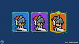 GUI card frame preview – gold, silver and bronze card borders for game ranking systems