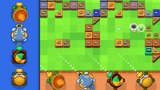 Top view of a 2D character from LAYERLAB Shop, featuring colorful cartoon-style design and detailed character features.