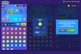 Vertical casual game interface GUI by LAYERLAB, featuring layered PSD sources for idle and clicker game UI design.