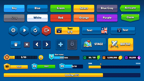 Colorful Infortainment Gui Casual Game GUI Kit – Colorful Mobile Game UI Pack | LAYERLAB – Layer Store