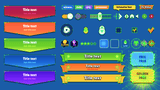 Game title UI components – banner frames, decorative borders and title screen elements