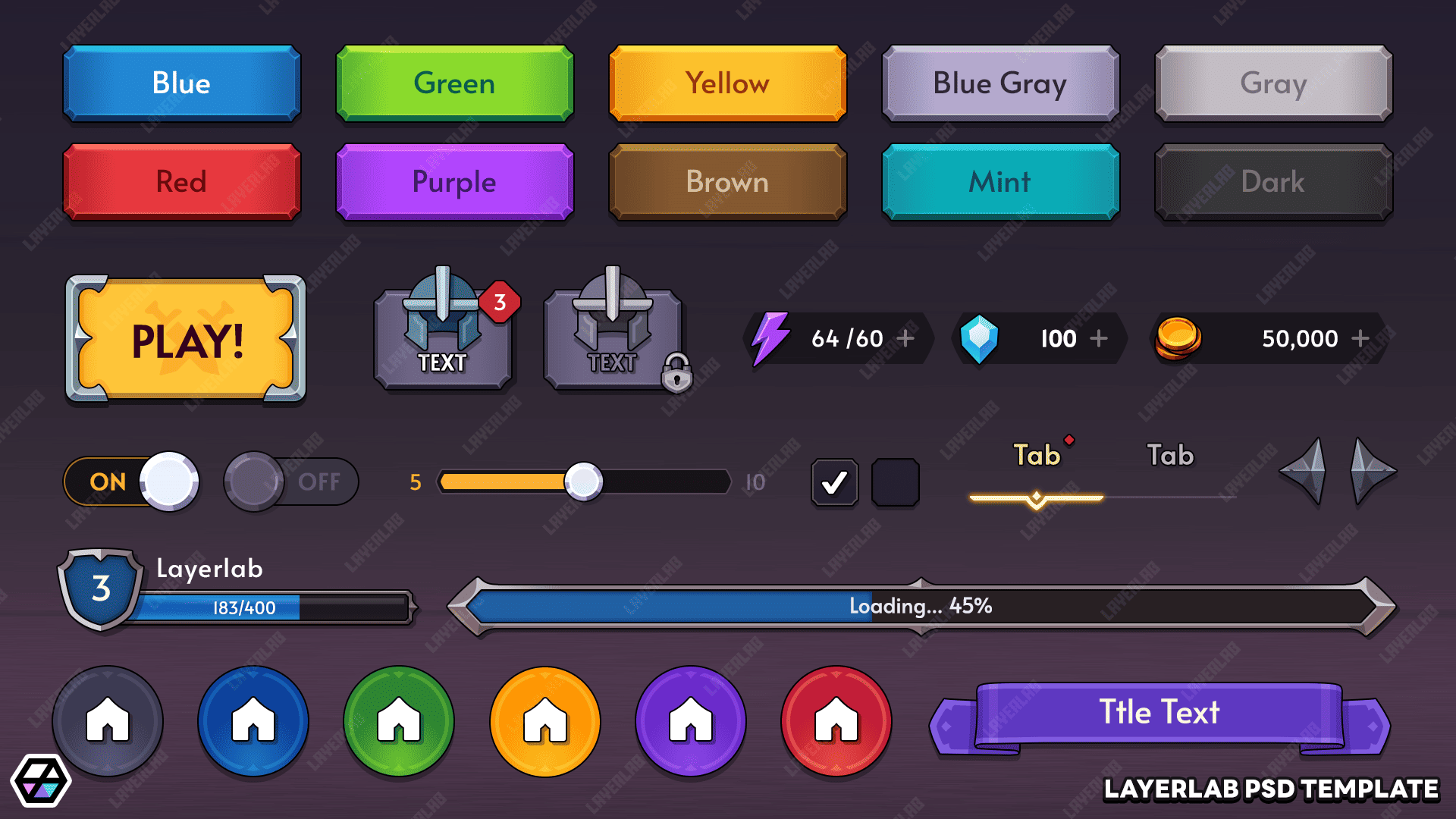 GUI game asset collection