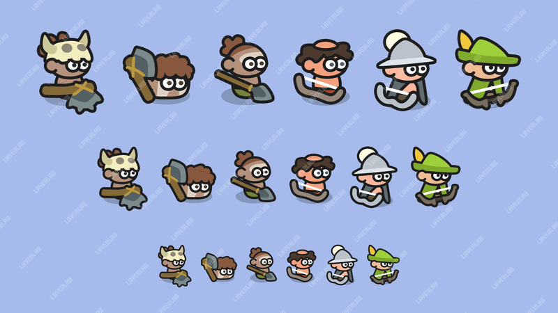 Minimal Game Characters PSD by LAYERLAB – editable character sprites for casual game projects