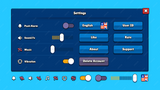 Settings Screen PSD Template by LAYERLAB – game settings menu and options UI design