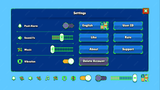 Game settings UI components – volume sliders, toggle switches and menu layout template