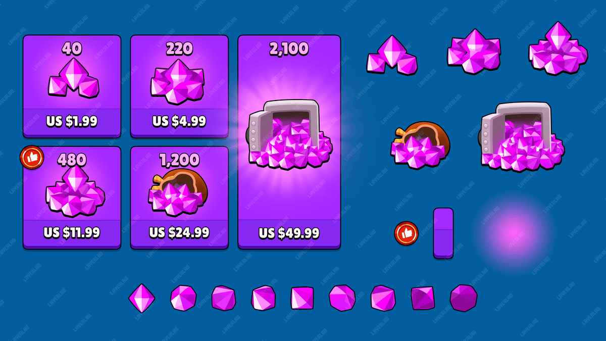 Gem Shop PSD Template – In-App Purchase Store UI