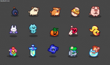 LayerLab 2D character pet designs with simple shapes and colorful style for game development
