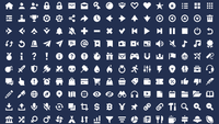 Flat style game UI pictogram icon set by LAYERLAB optimized for buttons and HUD
