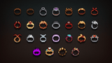 2D pixel RPG icon set featuring colorful game character and item icons by LAYERLAB Shop, perfect for gaming projects.
