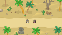 Desert-themed 2D minimal environment prop by LAYERLAB Shop, featuring sandy dunes and a clear sky in a digital art style.