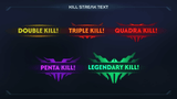Futuristic sci-fi kill streak text interface graphic by LAYERLAB Shop, featuring sleek neon design on a dark background.