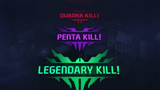 Futuristic sci-fi kill streak text interface design by LAYERLAB Shop, featuring vibrant, high-tech visuals and bold typography.