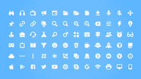 Screenshot of LAYERLAB Shop's 2D Picto Pack icons showing various colorful visual symbols on a digital screen.