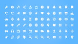 Collection of 2D icons from the Picto Pack by LAYERLAB Shop, featuring colorful and simple pictograms on a white background.