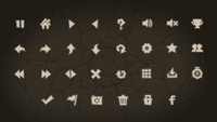 Screenshot of LAYERLAB Shop 2D Picto Pack icons, featuring various colorful and simplified pictogram designs on a digital screen.