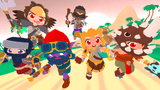 Screenshot of Hero Core Vol.2 3D characters from LAYERLAB Shop, showcasing detailed, colorful 3D character designs.