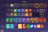 Fantasy hero interface component for GUI Pro by LAYERLAB Shop, featuring hero artwork with vibrant colors and fantasy elements.