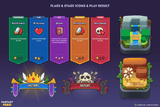 GUI Pro Fantasy Hero interface component by LAYERLAB Shop, featuring detailed fantasy-themed design elements and icons.