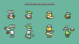 Free casual 2D monster character assets by LayerLab for game development, PSD and PNG included