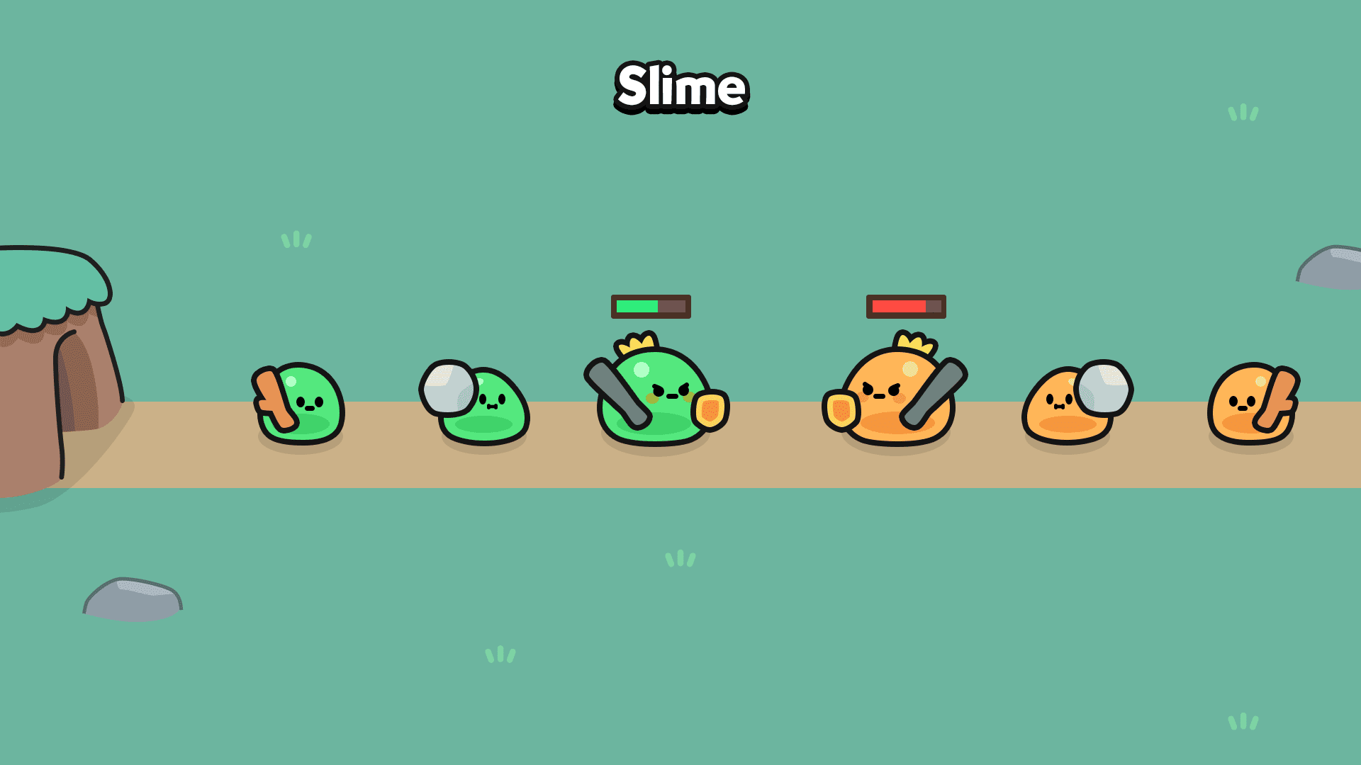 Free casual 2D monster character assets by LayerLab for game development, PSD and PNG included (Slime)