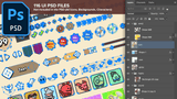Minimal Game Light UI kit screen layout PSD by LAYERLAB
