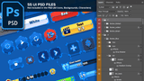 GUI Pro casual game interface design in PSD file, featuring modern UI elements for a mobile or web game.