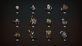 2D pixel art RPG monsters icon featuring various character designs, created by LAYERLAB Shop for gaming and fantasy themes.