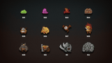 2D pixel RPG monsters icon featuring various character designs, suitable for game development or digital art projects.