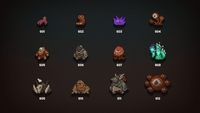 2D pixel RPG monsters icon featuring colorful character designs from LAYERLAB Shop, ideal for game characters and pixel art.