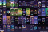 Fantasy Hero GUI Pro interface design from LAYERLAB Shop, featuring vibrant fantasy-themed UI elements and layered PSD files.
