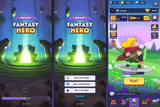 Fantasy hero-themed GUI interface by LAYERLAB Shop, featuring vibrant fantasy character artwork and detailed UI elements.