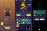 Fantasy hero interface design by GUI Pro for LAYERLAB Shop, featuring detailed fantasy character artwork and vibrant UI elements.