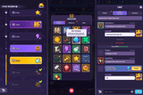 Fantasy hero interface design for GUI Pro by LAYERLAB Shop, featuring vibrant fantasy character artwork in a detailed UI layout.